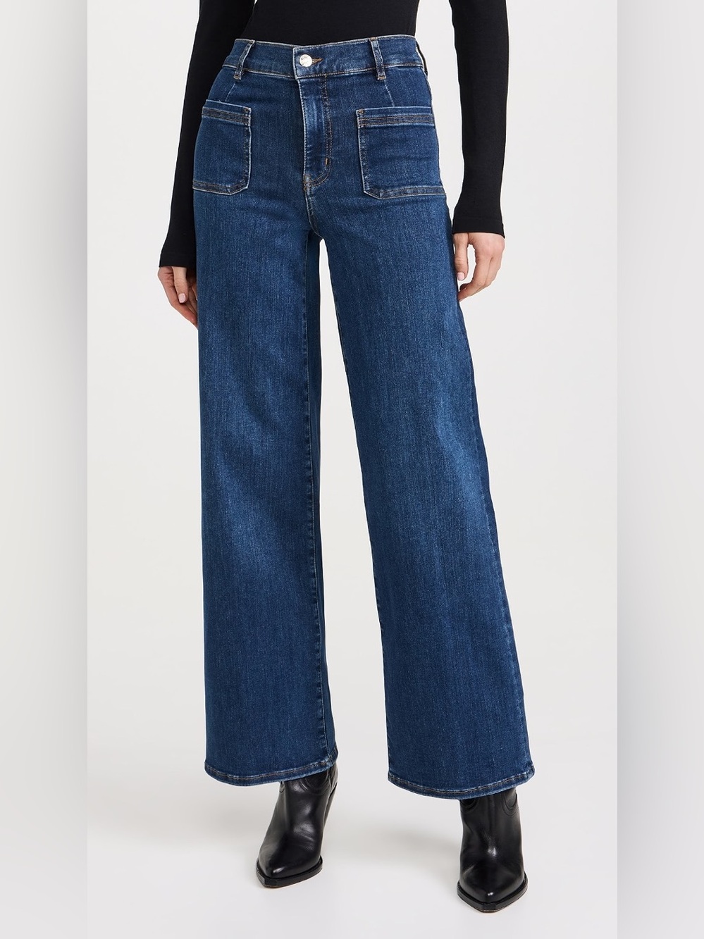 FRAME Le Slim Palazzo Bardot Pocket Jeans